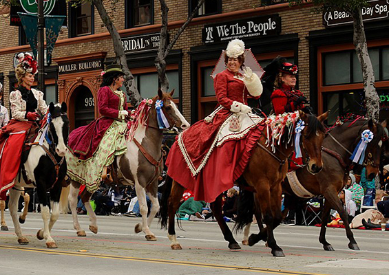 ladies on horses at the parade